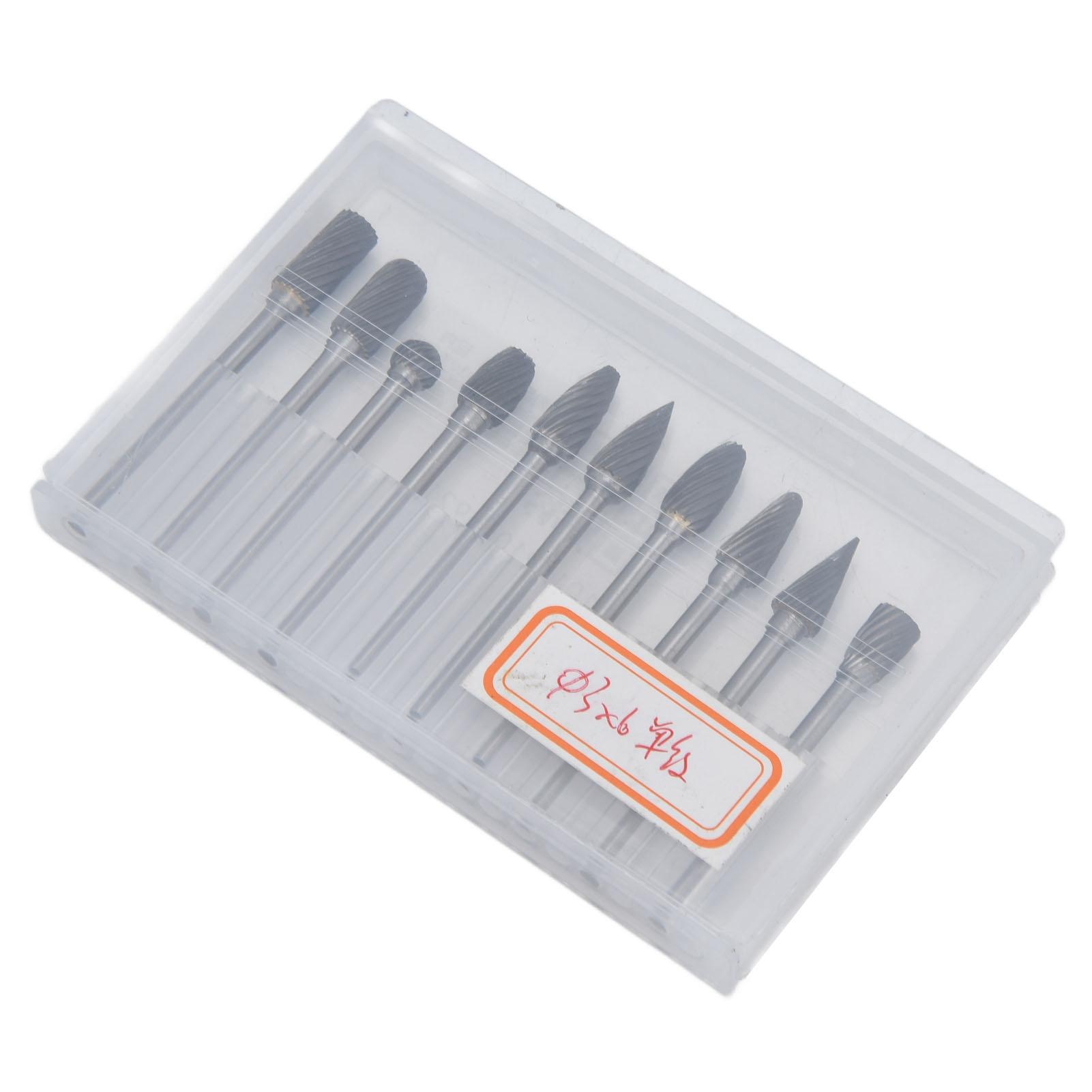 

10 шт. вращающийся напильник из карбида вольфрама с высокой скоростью и двойной резкой шлифовальная головка из вольфрамовой стали для