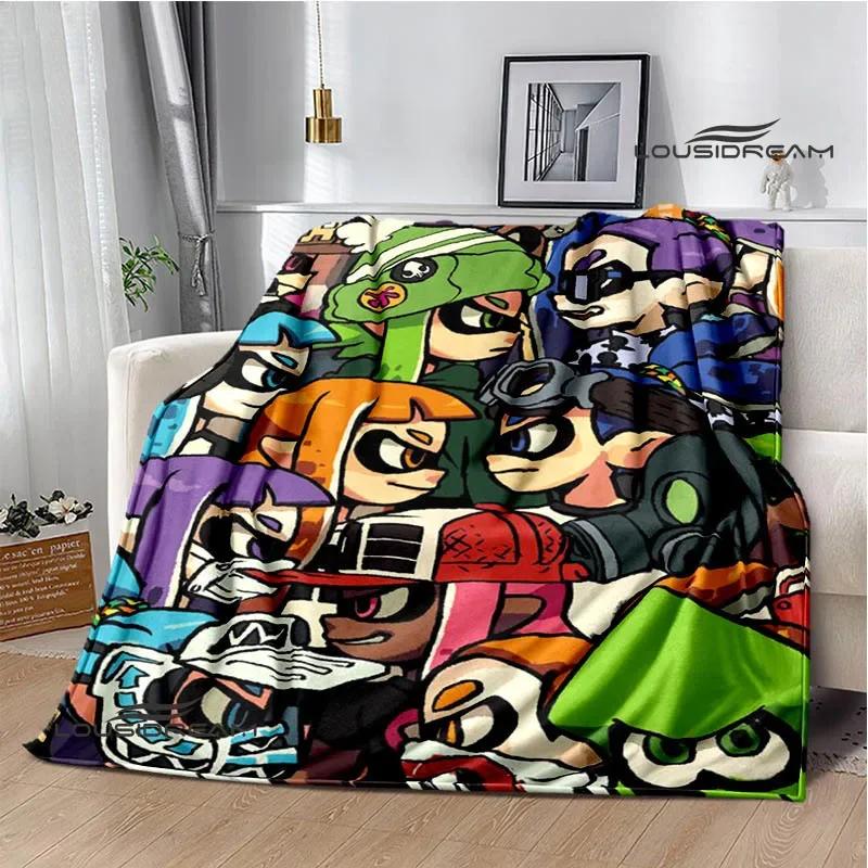 3D Cartoon game Splatoon printed blankets Picnic blanket Warm Flannel blankets Home bed linings blankets for beds Birthday Gift