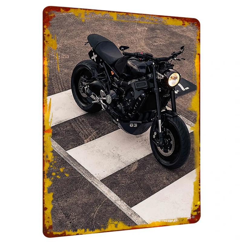 

Black Vintage Motorcycle Custom Metal Wall Art Home Decor Craft Gift 20x30cm（7.8x11.8inch）