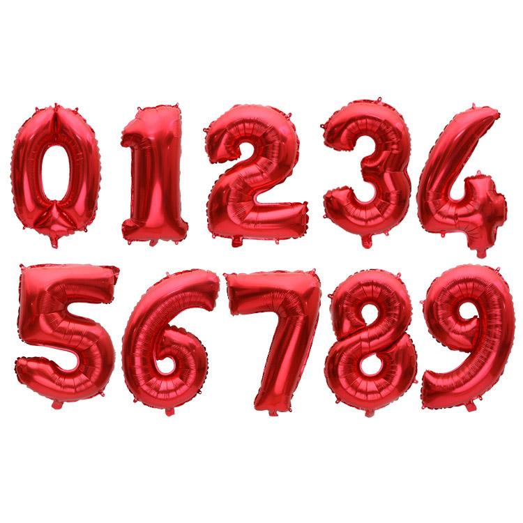 16 32 40 Inch Air Number Large Figures Foil Balloons Happy Birthday Wedding Party Decorations Baby Shower Globos