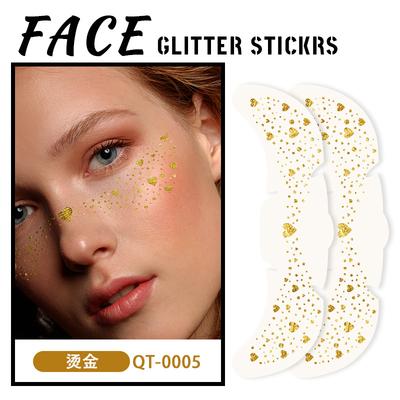 Bronzing Tattoo Sticker Waterproof Glitter Star Butterfly Party Stage Performance Freckle Sticker Makeup Face Sticker