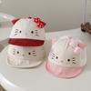 Children's Bow-tie Cat Soft Brimmed Hat With Brim - Sun Hat For Girls' Casual Wear