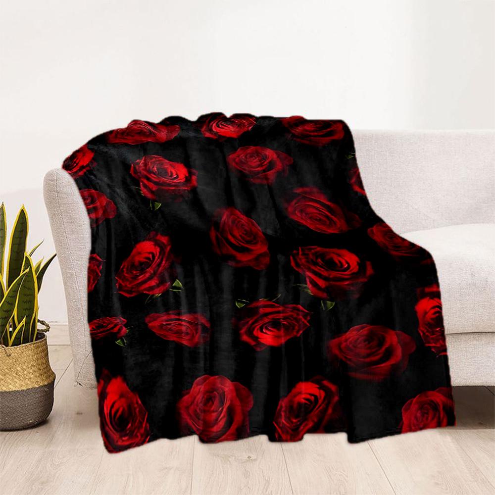Stained Glass Rose Flannel Blanket,Lightweight,Office Blanket,Sofa Blanket,Comfortable Blanket