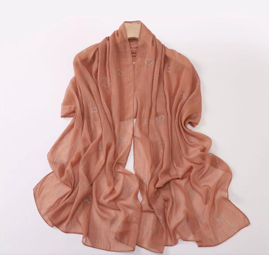 New Muslim Crinkle Chiffon Hijab With Rhinestones Glitter Shimmer Scarf For Women Solid Headscarf Wraps Islamic Headband Turban