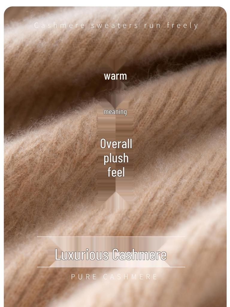 Damen Schlank Geschnittener Rippstrick Kaschmirpullover - Halber Rollkragen, Einfarbige, Perfekt für Herbst & Winter.