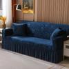 Solid Color  Lace Crystal Velvet Sofa Cushion Luxury Sofa Cover Full Coverage Elastic Sofa Cover Fabric