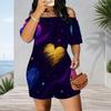 Women Plus Size Off Shoulder Short Sleeve Romper Leopard Cheetah Animal Print Casual Jumpsuit Shorts