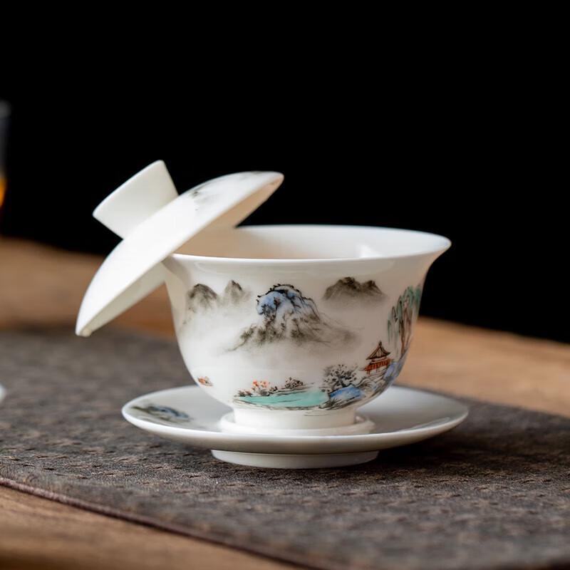 Simeitang Dehua White Porcelain Hoverable Gaiwan