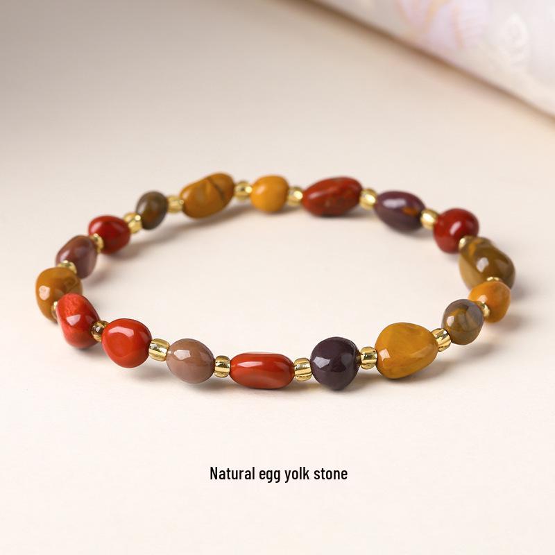 Original Natural Stone Beaded Bracelet - Women's Irregular Shape Crystal for Seaside Vacation Style
