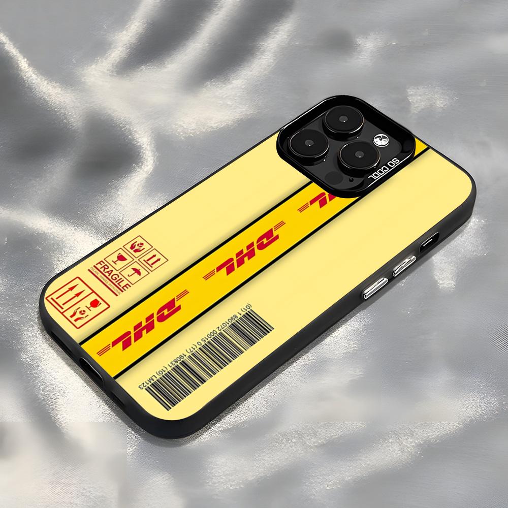 Brand DHL Logo Phone Case For IPhone17 Air 16 15 14 Plus 13 12 11 Pro 7 8 XS Max XR Silver Black Bumper Case