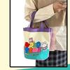 Cute illustration printed bucket bag handbag canvas bag girl heart bag bento bag work small bag