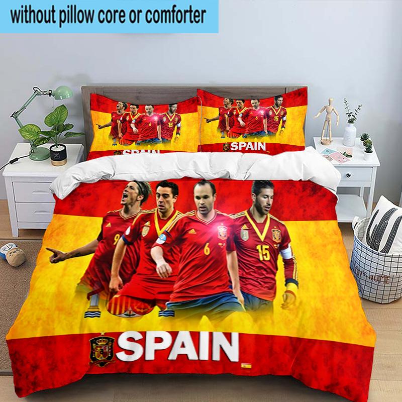 Spain Flag Map Art 3PCS Bedding set,Ideal for1pc Duvet Cover And 2pcs Pillowcases Perfect for Christmas gift,Ideal for Bedroom, Dormitory