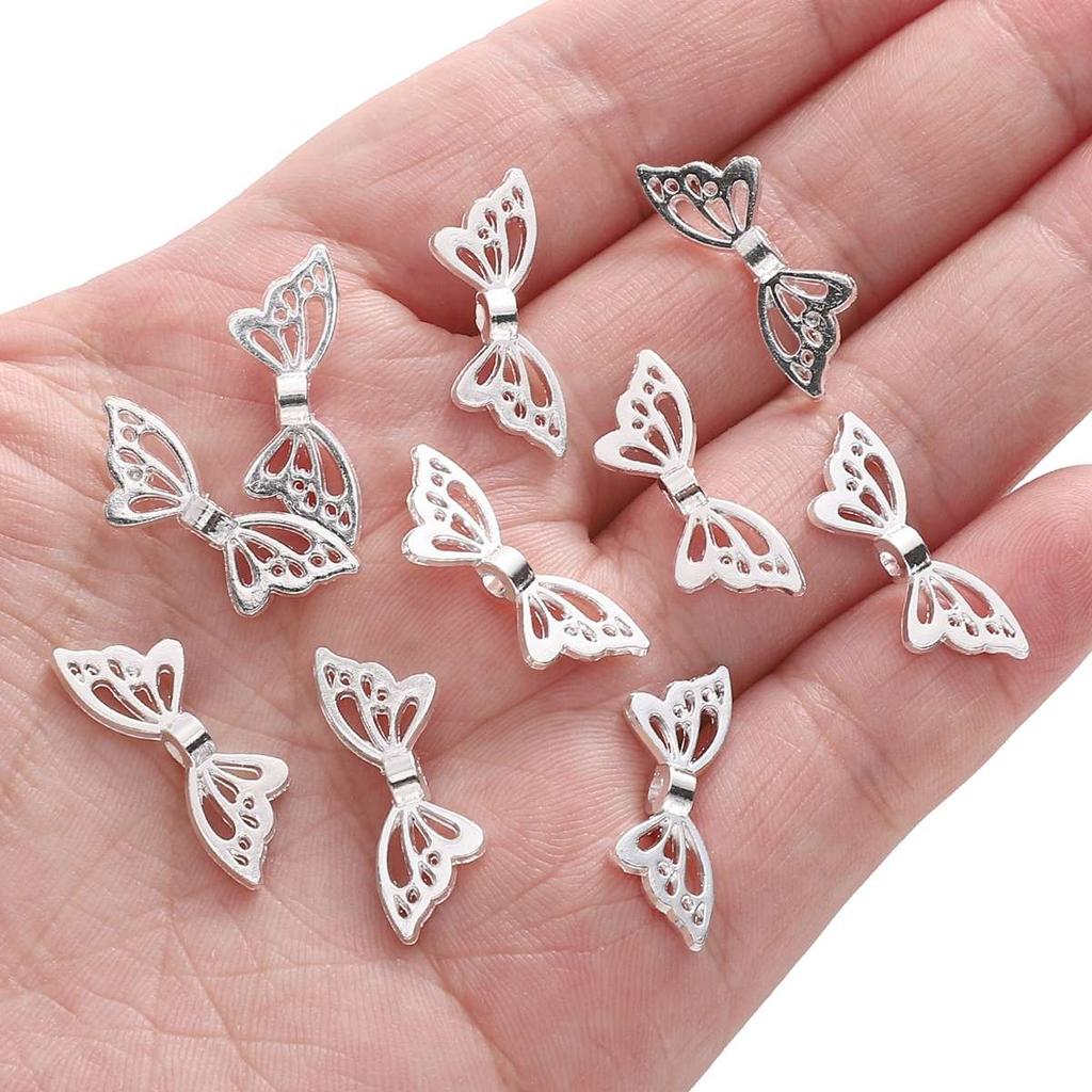 Silver Butterfly Accessories Alloy Butterfly Flower Half Bracelet Diy Accessories Chinese Style DIY Bracelet Bracelet Jewelry