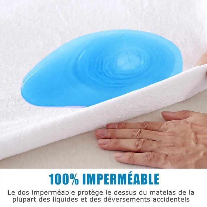 Protège Matelas - H - QUARTZ - 140x190cm - Imperméable - Respirant - Tissu Éponge