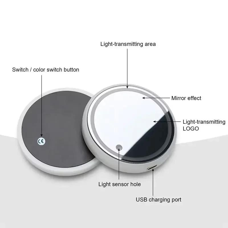 New LED Cup Holder Lights Car Rechargeable 3 Modes 7 Color Changing Light Up Cup Holder Insert Coasters Car Decor Accessories