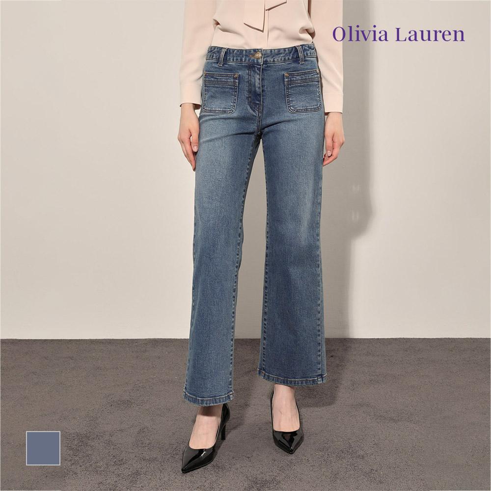 OLIVIALAUREN Slim Wide Fit Denim Pants_Vocmp4F8111