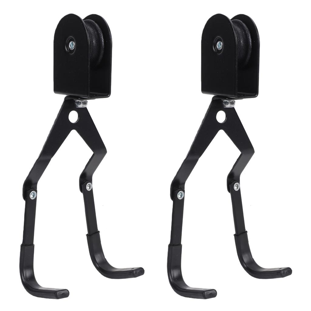 Bike Hoist Overhead Pulley System Ceiling Bike Mount Hanger Holds Up To 88.18lbs for Garage Black