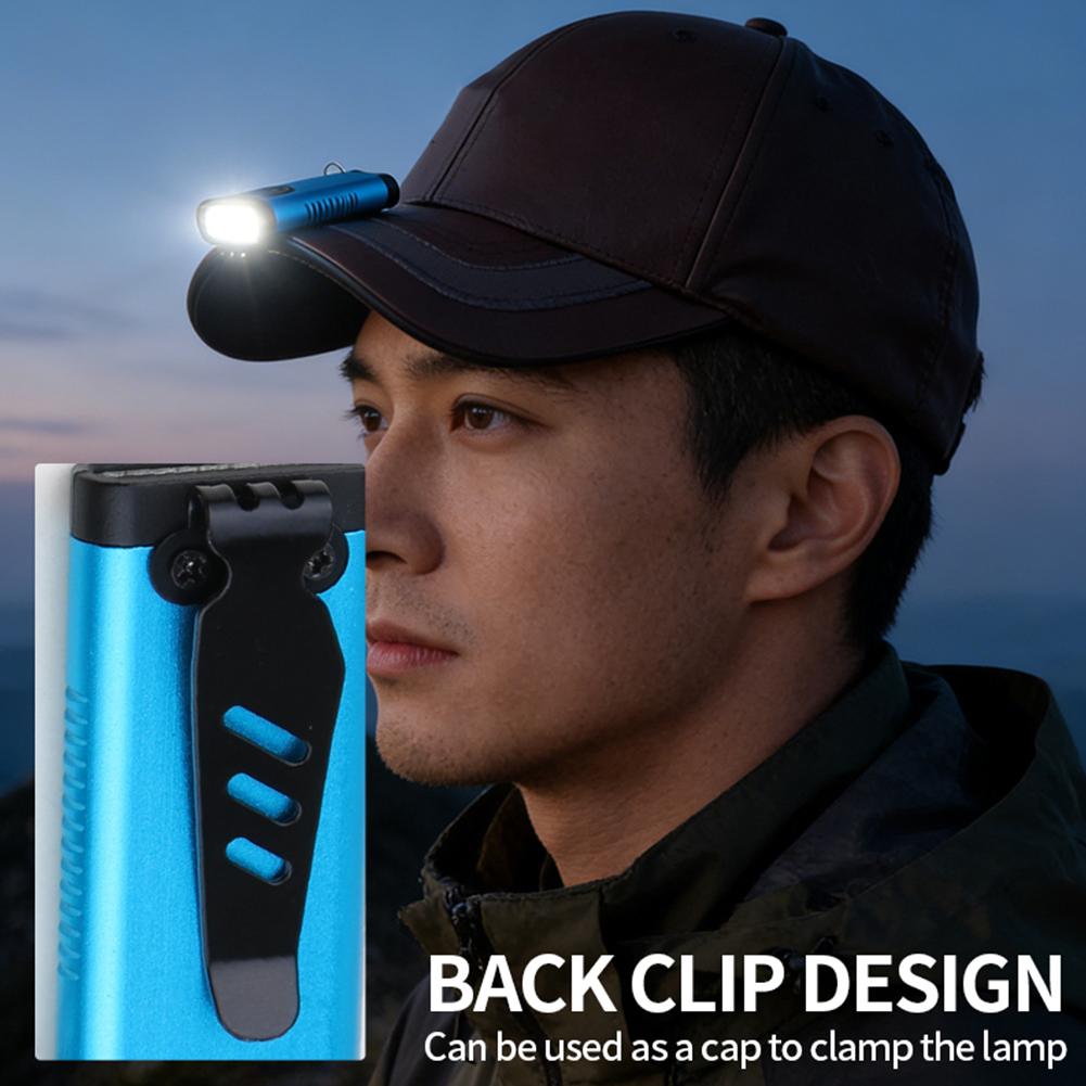 Mini COB Keychain Flashlight Emergency Flashlight Type-C Rechargeable 4 Modes Portable Pocket Light for Outdoor Camp P3U6