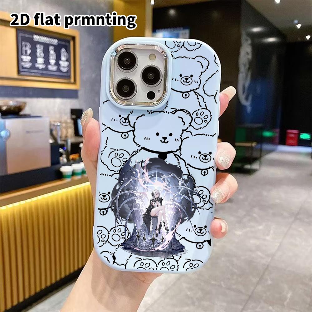 Phone Case: 2D Flat Design Suitable for iPhone 18 17 16 15 14 13 Pro Protective Case, Couple Style, White-haired Girl, Christmas and Halloween Gift