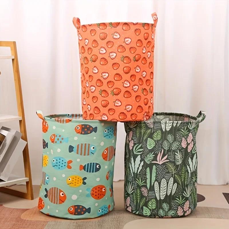 Foldable Fabric Laundry Basket Clothes Hamper Storage Bin for Home Toy Organizer