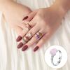 Retro Crystal Rings Adjustable Rings Simple for Friends Holiday Daily Work