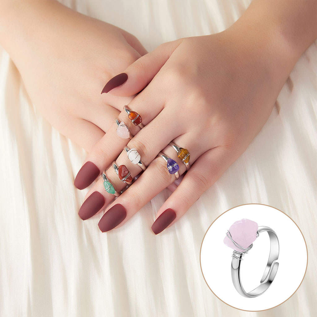 Retro Crystal Rings Adjustable Rings Simple for Friends Holiday Daily Work