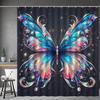 Butterfly Pattern Shower Curtain, Elegant Polyester, Multifunctional Bathroom Partition, Machine Washable, All-Season Decor