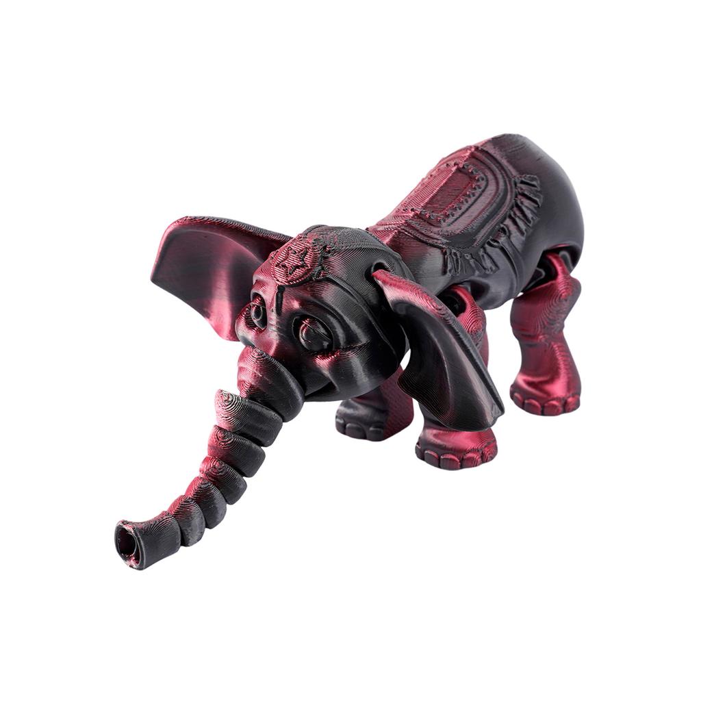 14.5cm Random Gradient 3D Printed Elephant Statue DIY Craft Animal Figurine with Movable Joint Elephant Ornament Tabletop Decor