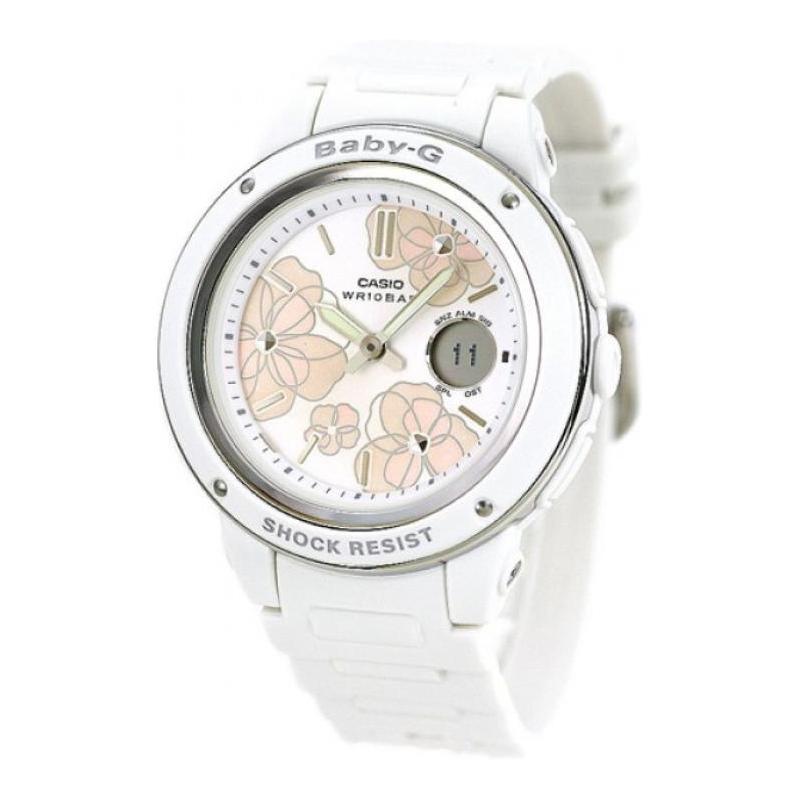 Casio BABY-G Theme Series 100 Meters Waterproof Quartz Movement Resin Strap Japanese and Korean Watch Women's Watch White Dial BGA-150FL-7A