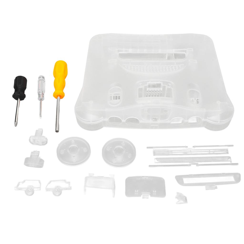 Retro Video Game Console Case Translucent White Game Console Protective Shell for N64 Retro Video Game Console