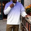 Men's Vintage Corduroy Printed Quarter-Zip Pullover with Stand Collar and Pocket, Long Sleeve Casual Top