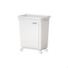 Wheeled Trash Can, Large Capacity Garbage Bin, Outdoor, Kitchen, Office Ivory White Rectangle 20L