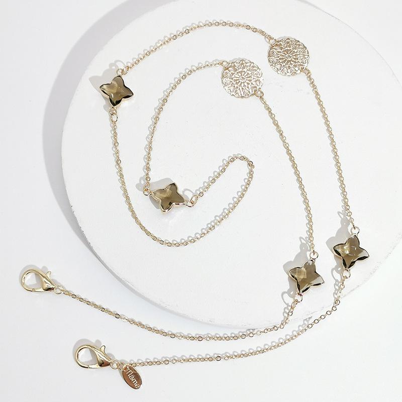 Retro Gothic Sunglasses Mask Lanyard Fashion Color Four-leaf Clover Non-slip Reading Glasses Chain New Jewelry for