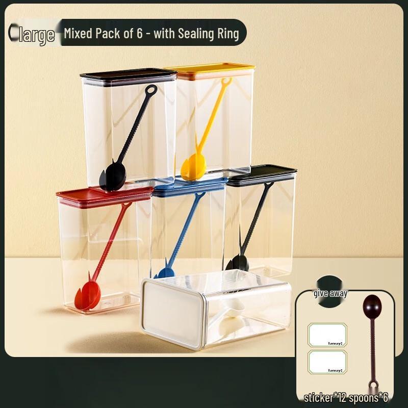 Large Plastic Storage Containers Set for Dry Goods