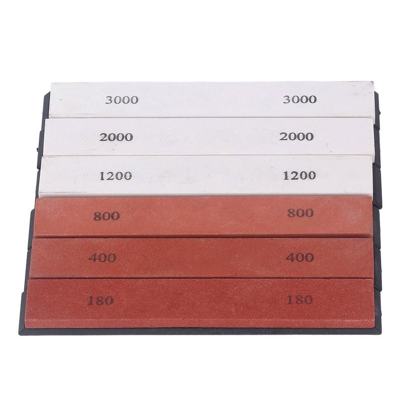 6PCS Pierre à Aiguiser Couteaux 180 400 800 1200 2000 3000 Grains Pierre à Aiguiser Aiguiseur de Couteaux pour Lame
