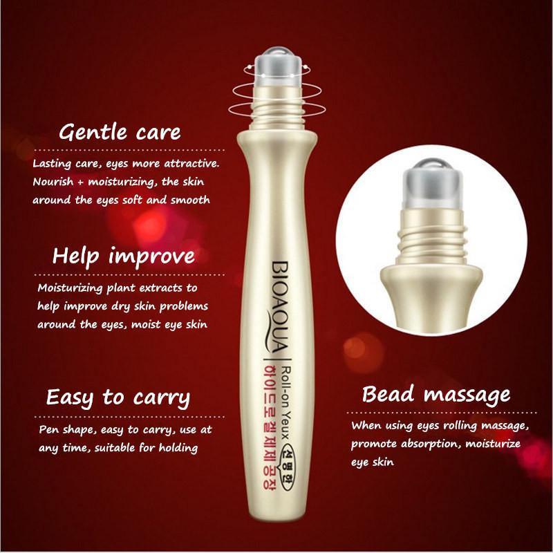 Roller portabil cu bile de hidratare profundă pentru îngrijirea ochilor Esență lichidă hidratantă antirid pentru cercurile întunecate Gel pentru îngrijirea pielii