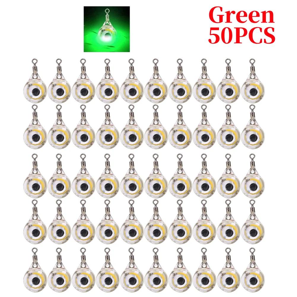 LED Attracting Fish Light Mini Deep Drop Underwater Eye Shape Fishing Squid Fishing Bait Luminous Lure for Attracting Fish