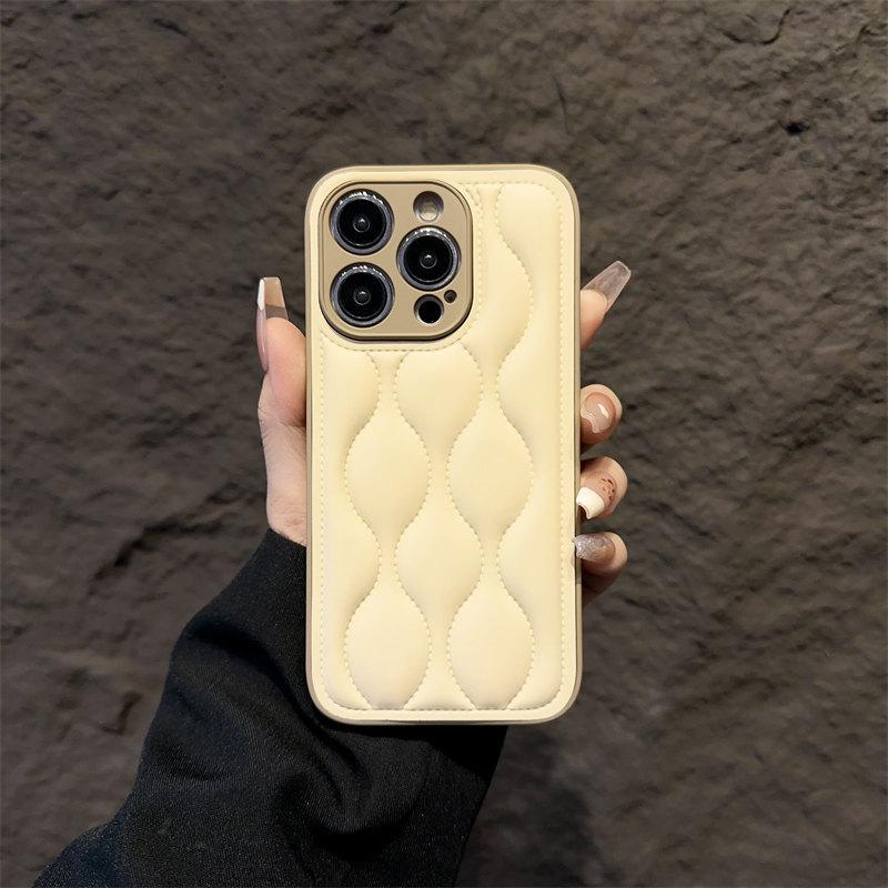 

Роскошный пуховый чехол Ripple для iPhone 15, 14, 13, 12, 11 Pro Max 14, 15 Plus, комплексный защитный чехол от падения с высоты iPhone 14 бежевый