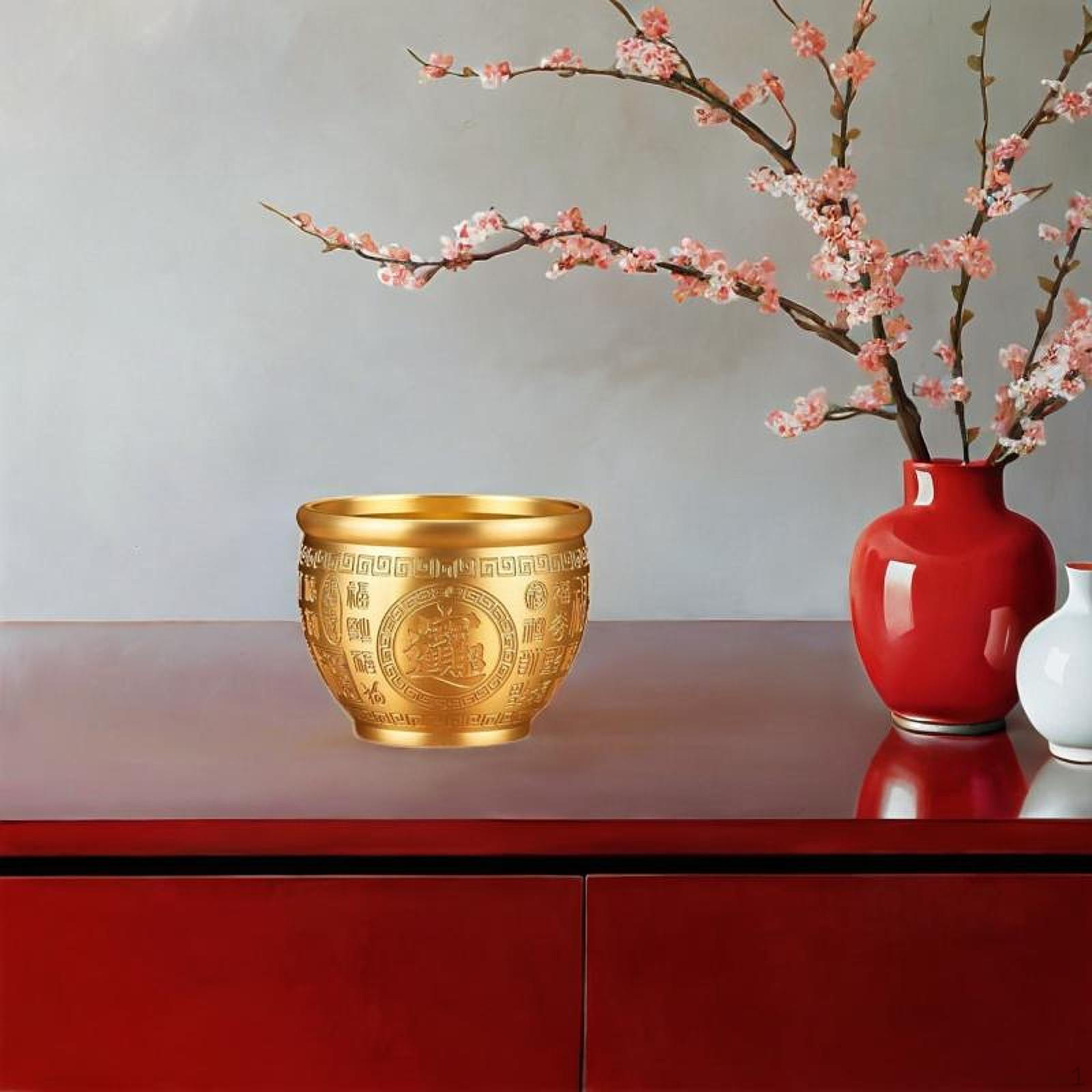 Латунная чаша фэн-шуй, украшение стола, сокровище изобилия для праздничной спальни 12 cm Diameter