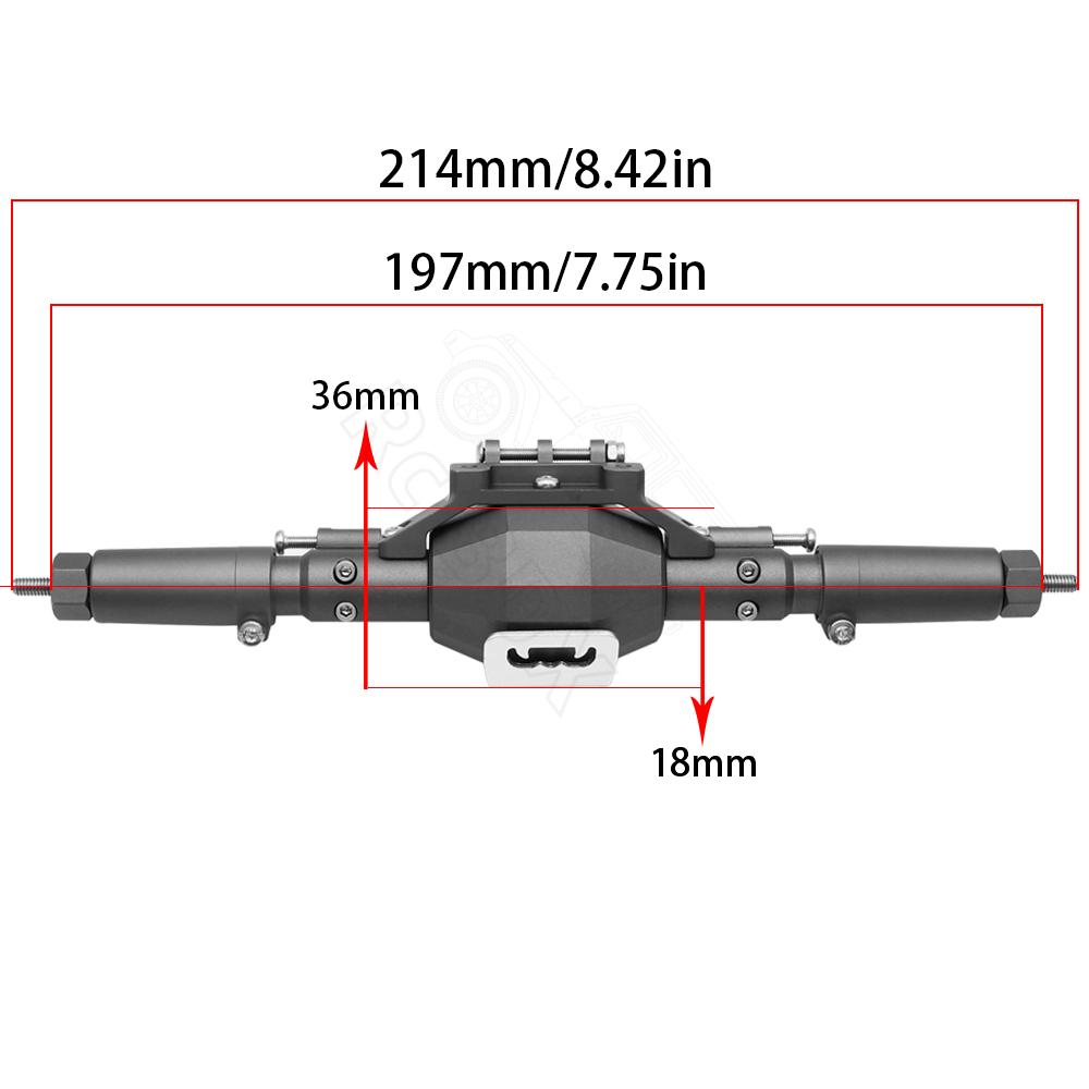 CNC Aluminum Diamond-Shaped Aluminum Alloy Complete Front & Rear Axle for 1/10 RC Crawler Truck Axial SCX10 II  90046 90047
