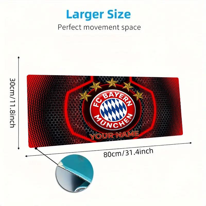 FC Bayern Munchen Custom Name Large Size Mouse Pad Large Gaming Table Cushion Non-slip Laptop Tablet Big Mousepad XXL Mat Mini PC Playmat With Lock ed