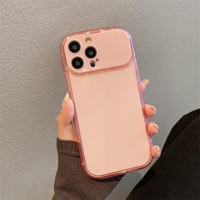 Simple ins transparent makeup mirror is suitable for Apple 14ProMax mobile phone case 15plu soft case 13 Europe, America and 12 new models