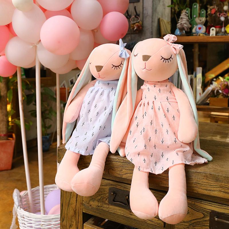 Kawaii Rabbit Plush Toys Cartoon Long Ear Bunny Doll for Children Soft Plush Stuffed Animal Appease Sleeping Toy Home Decoration