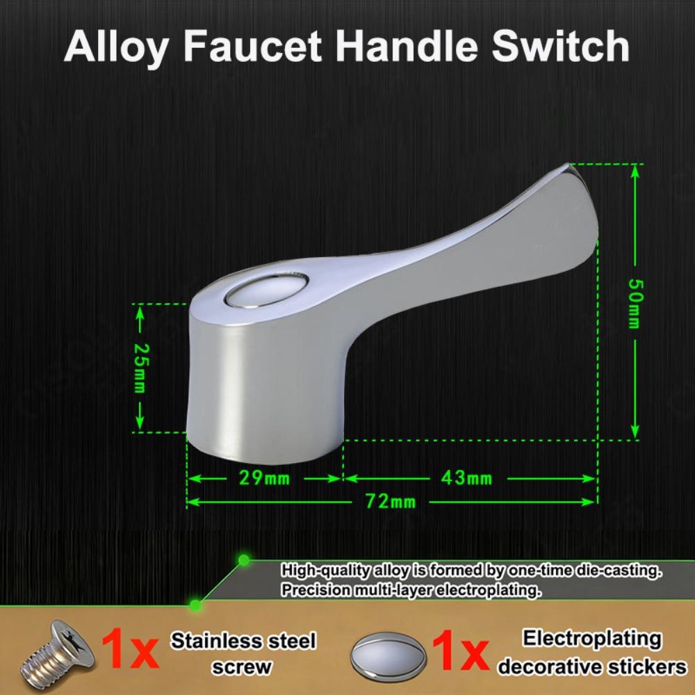 Neuer Legierungs-Wasserhahn-Griff Universeller Silberner Spülbecken-Griff Wasserhahnschalter-Griff