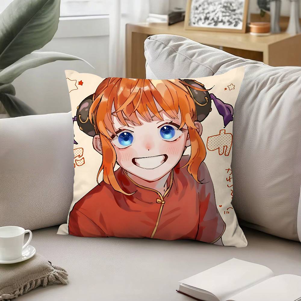 Anime GGintama Pillow Case Sofa And Living Room Decorative Cushion Covers Dustproof And Miteproof Invisible Zipper