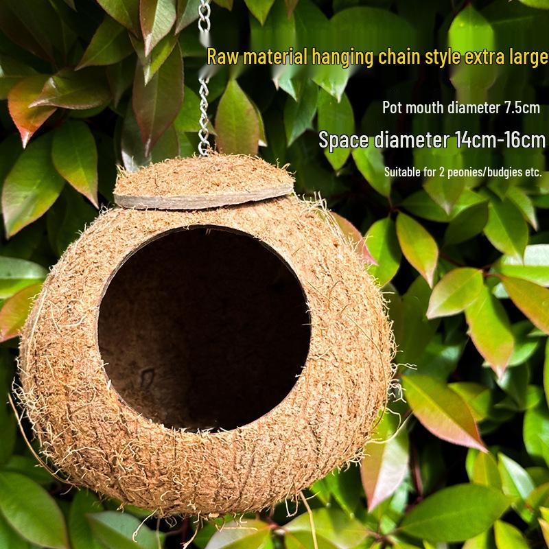 Hand-Woven Straw Nest for Small Birds: Parrot, Budgie, Conure, Finch