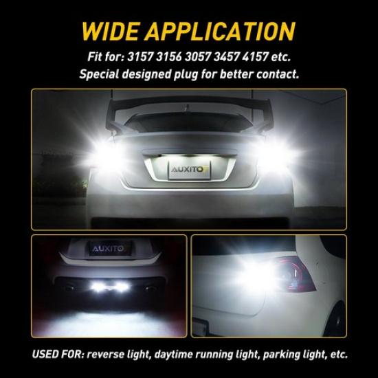 2PCS White 3157 3156 3057 4157 48SMD LED Bulbs Reverse Back up Tail Light EXC