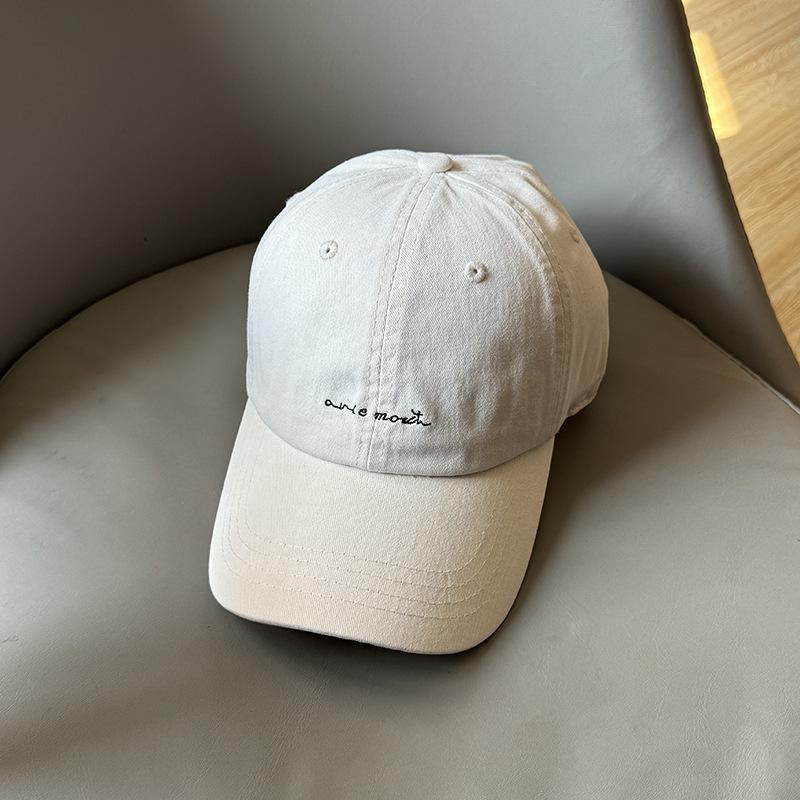 American New Letter Soft Top Embroidered Baseball Cap Showing Off The Face of Women with Casual and Versatile Sun Protection Cap Trendy Men