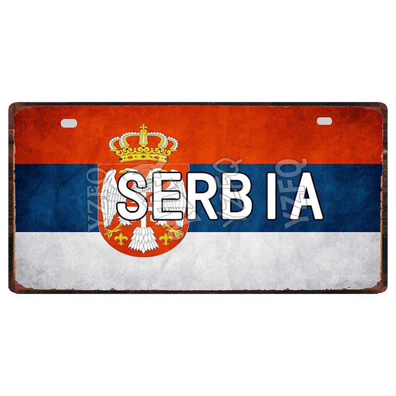 [YZFQ ]30X15CM Εθνική Σημαία Μαρόκο Νορβηγία Κύπρος Μεταλλική Πινακίδα από Λευκοσίδηρο Πόλη Ταξιδιωτικό Σουβενίρ Διακόσμηση Τοίχου Παμπ Κατάστημα HomeCraft Διακόσμηση DC-1345B