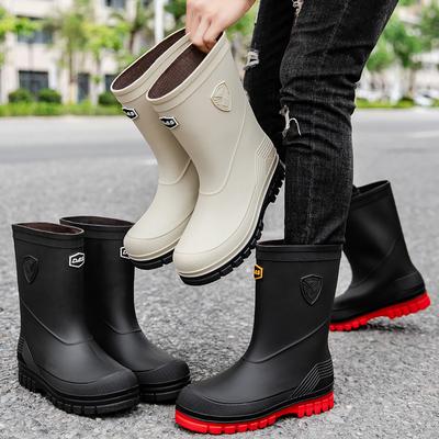 Mode heren waterdichte schoenen regenlaarzen medium schacht Koreaanse versie Japanse rubberen schoenen voetbedekking volwassen buitenlandse handel export